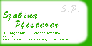 szabina pfisterer business card